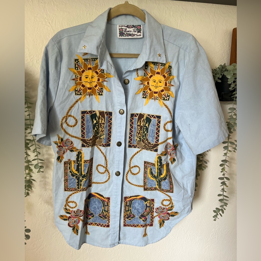 Vintage desert button up 100% cotton made in the US